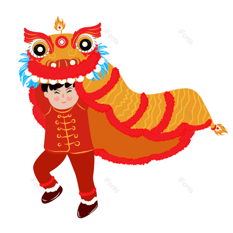 春节图片,喜庆元素,元宵节PNG,狮子头免抠素材