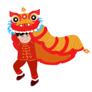 手绘 喜庆 庆祝 春节 元宵节 节日庆祝 舞狮子 舞狮