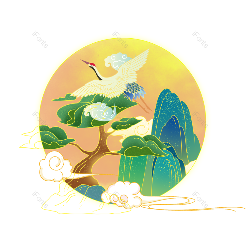 装饰图片,祥云元素,复古PNG,中国风免抠素材