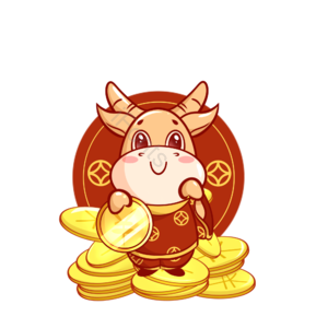 新年 过年 牛年 招财 金币 喜庆 春节 牛