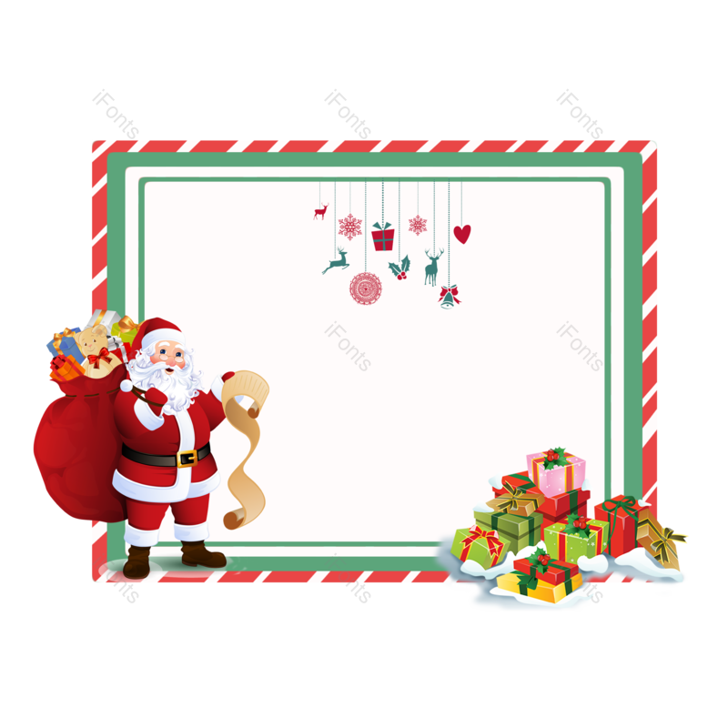 装饰图片,圣诞老人元素,礼物PNG,圣诞免抠素材