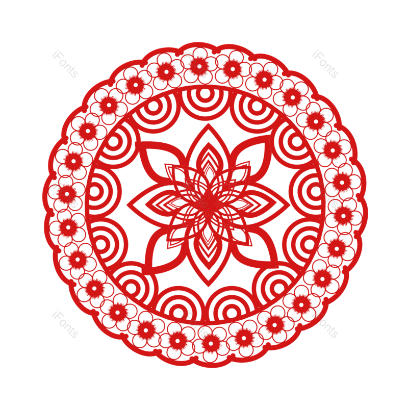 窗花图片,新年窗花元素,剪纸PNG,新年剪纸免抠素材