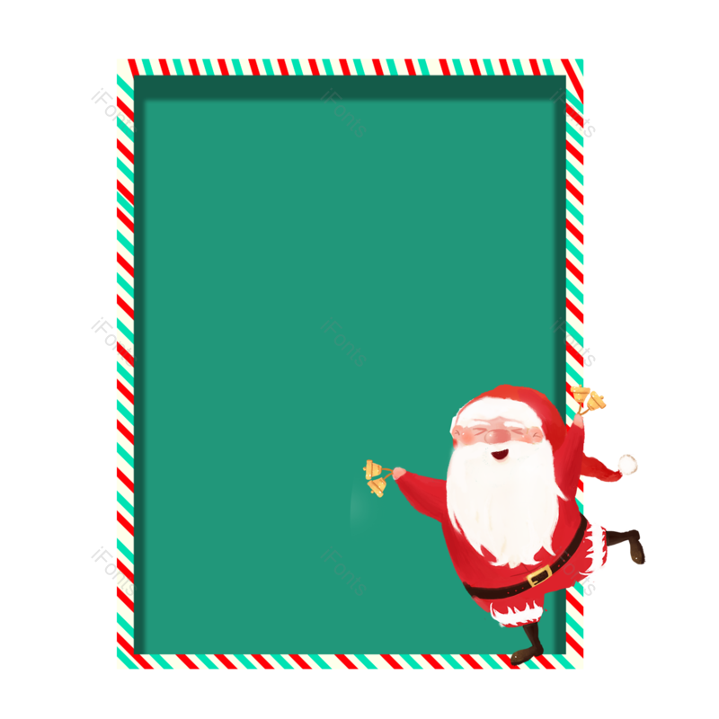 边框图片,卡通元素,圣诞老人PNG,手绘免抠素材