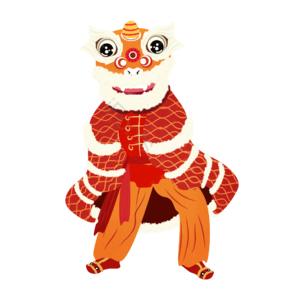 手绘 新年 庆祝 舞狮子 狮子头