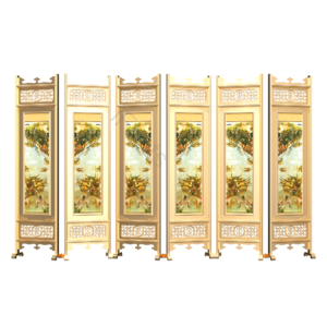 中式 中国风 屏风 复古 金色 国画 国潮