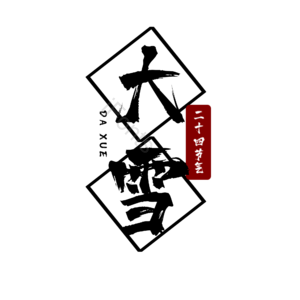 二十四节气 大雪 大气 简约 黑红