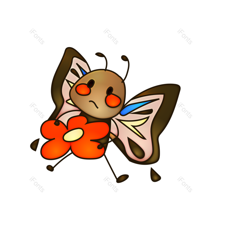 蝴蝶图片,简笔画元素,卡通动物PNG,免抠素材