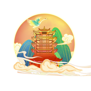 国潮 复古 古典 传统 中国风 山脉 建筑 祥云