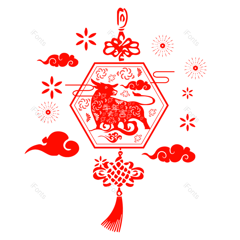 装饰图片,春节元素,喜庆PNG,剪纸风格免抠素材