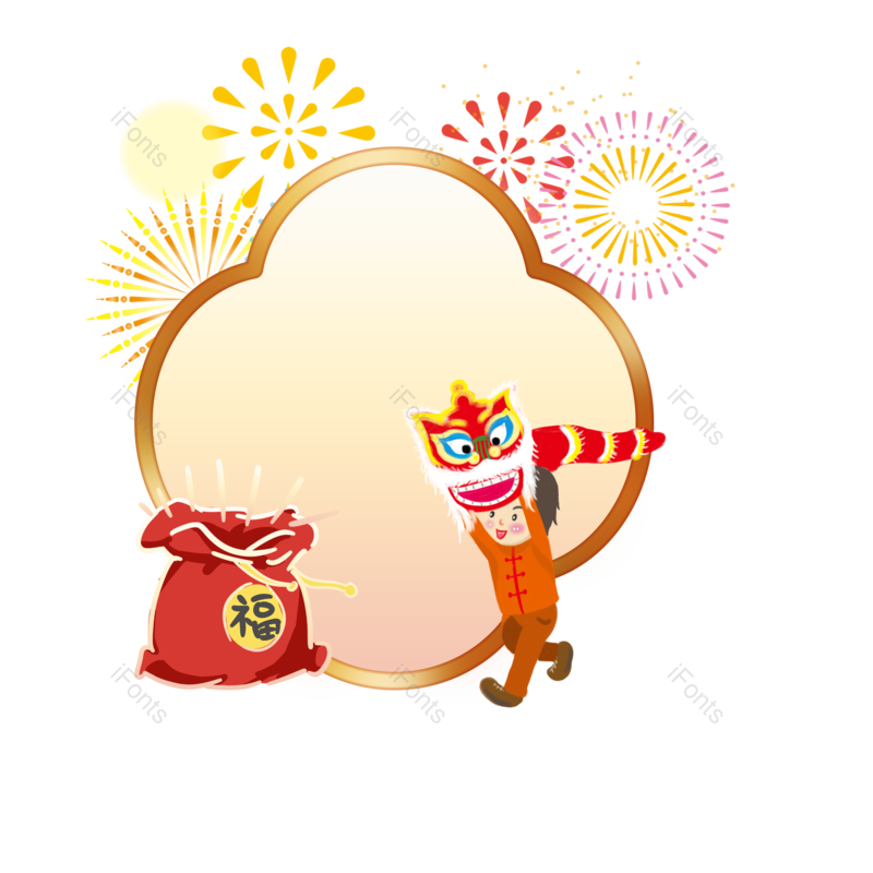 装饰图片,春节元素,烟火PNG,过年免抠素材