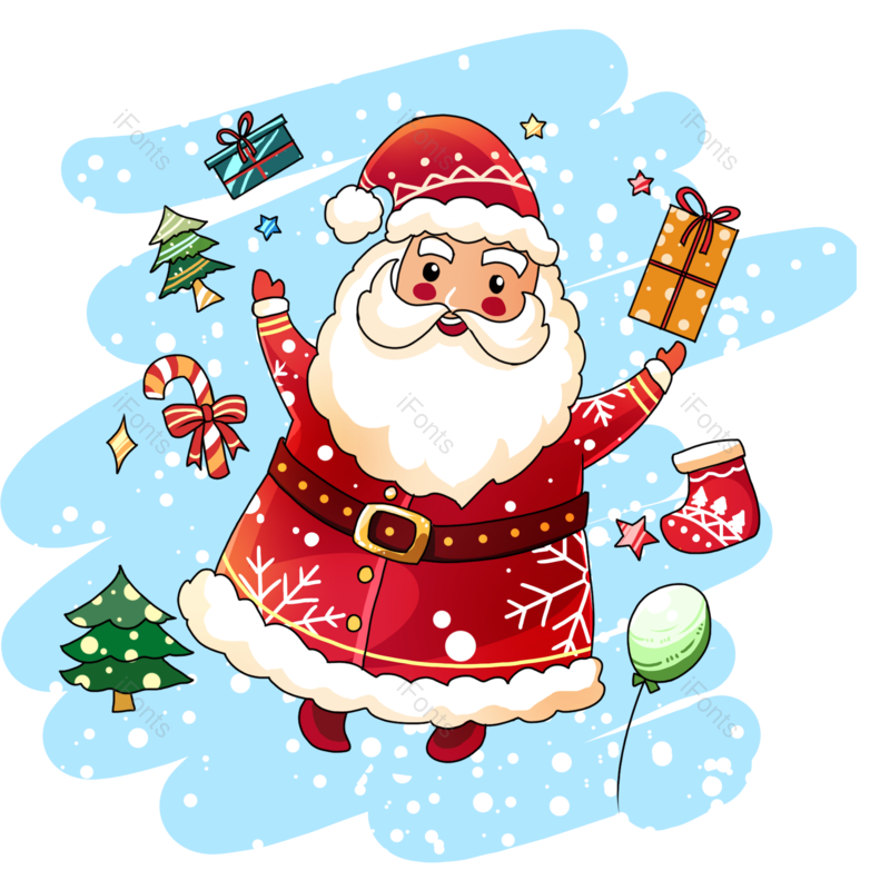 圣诞老人图片,礼物元素,冬天PNG,免抠素材