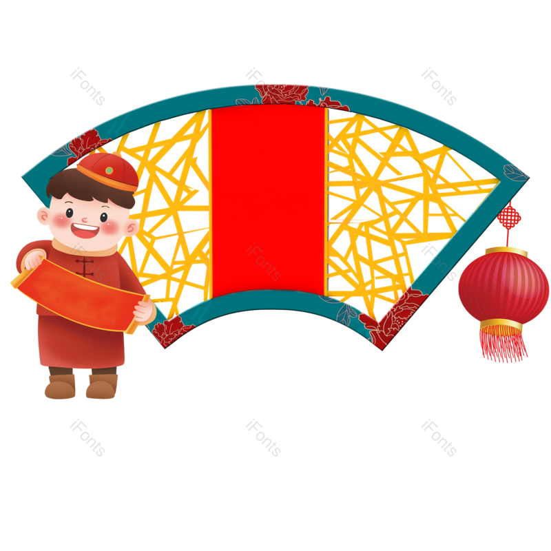 边框图片,元素元素,红色PNG,新年免抠素材