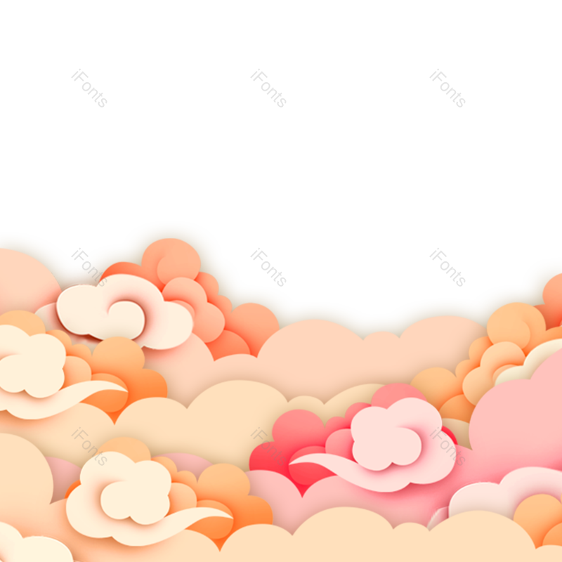 祥云图片,装饰云元素,插画PNG,剪纸云免抠素材