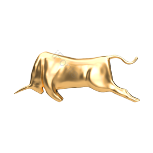 新年 春节 牛 金色 装饰 摆件 元素 牛年