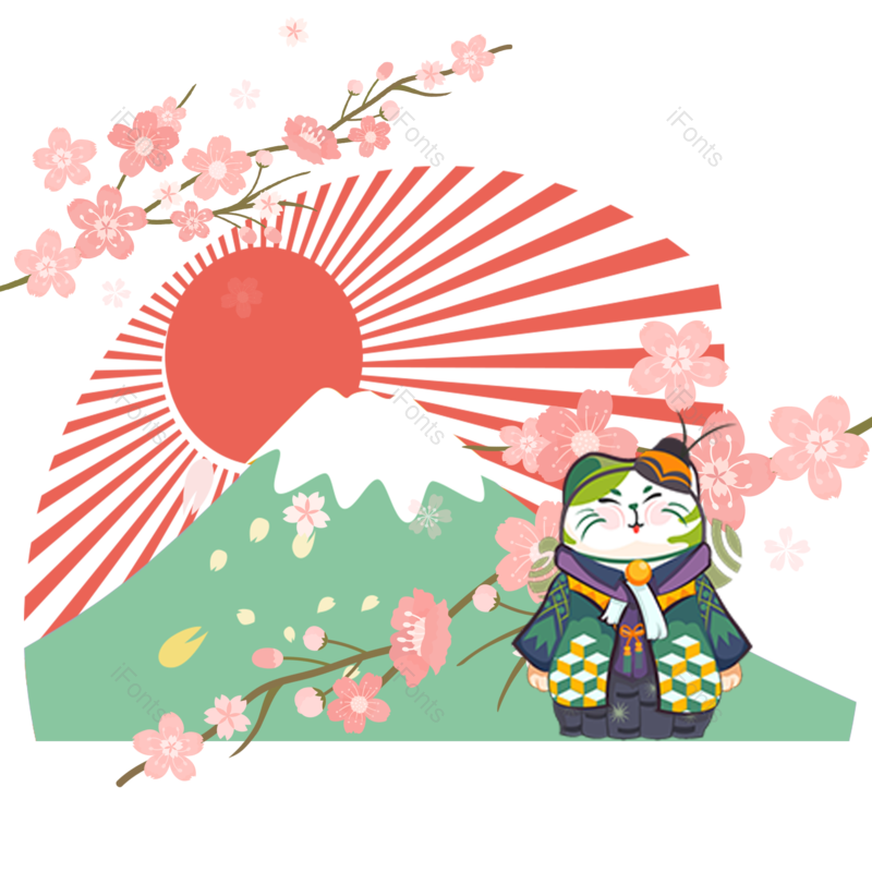 装饰图片,日本元素,樱花PNG,日式免抠素材