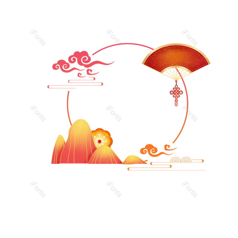 装饰图片,祥云元素,复古PNG,中国风免抠素材