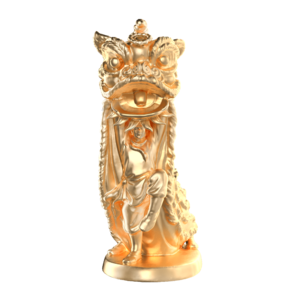 装饰 金色 摆件 元素 舞狮 春节