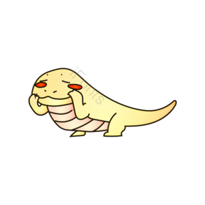 简笔画 卡通动物 AI 免扣元素 守宫 蜥蜴