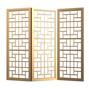 中式 复古 元素 装饰 金色 屏风 花纹