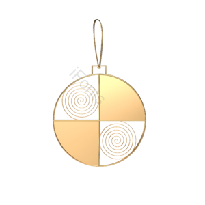 圣诞节 圣诞 节日 金色 挂件 装饰 元素
