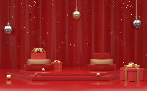 C4D 圣诞节 圣诞贺卡 圣诞海报 节日背景 节日海报 圣诞节背景图 C4D背景