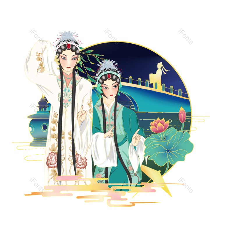 戏曲图片,插画元素,传统文化PNG,中国免抠素材