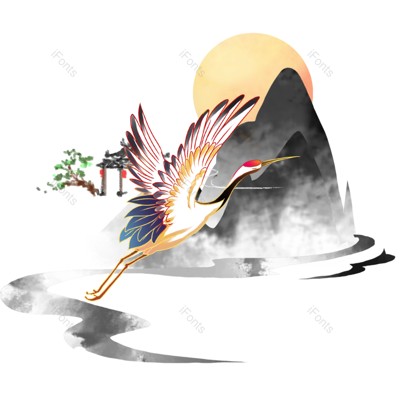 仙鹤图片,元素,PNG,免抠素材