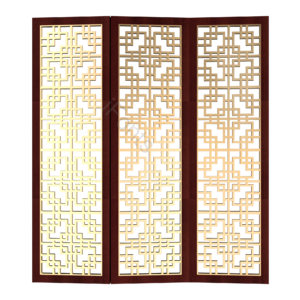 中式 花纹 元素 装饰 屏风 金色