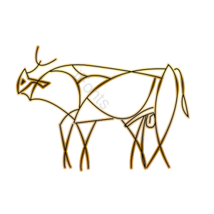动物 牛 剪纸 镂空 金牛 牛年