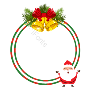 圣诞节 圣诞节边框 开心的圣诞老人 铃铛 圆形边框 圆 圈 圆环