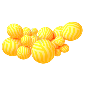 黄色 球体 空间感 C4D 漂浮 小元素 3d立体插画