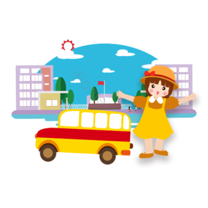 校车 学生 学校 上新 元素