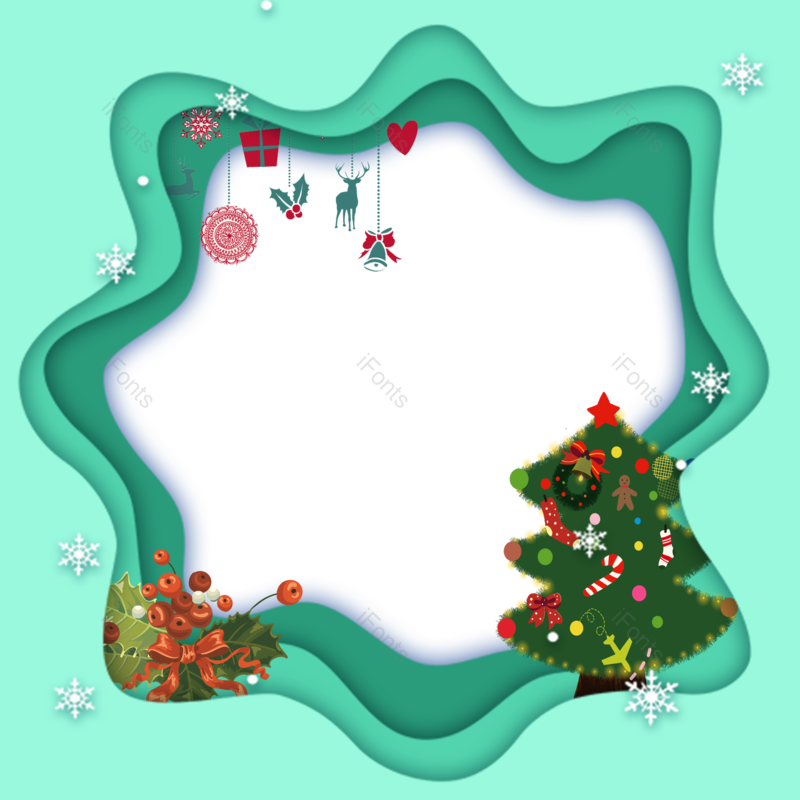 边框图片,装饰元素,麋鹿PNG,圣诞免抠素材