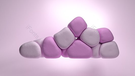 抽象 石头 鞋子 C4D 建模 紫色背景 海报背景