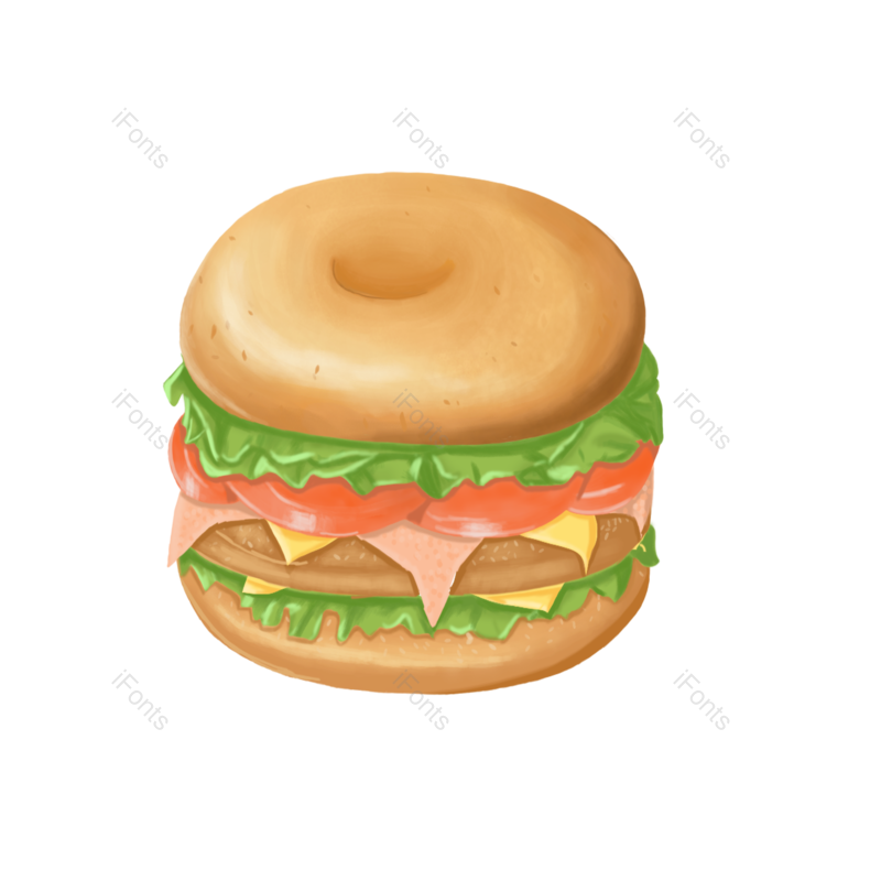 面包图片,美食元素,汉堡包PNG,食物免抠素材