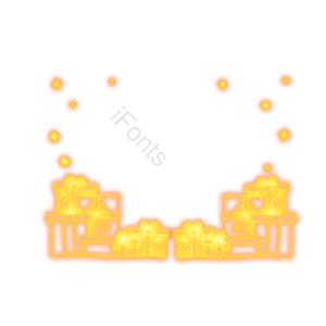 背景元素 霓虹光 光效 圣诞节 礼品盒