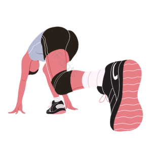 扁平风 体育运动 大透视 田径 起跑 运动员 五四 青年节