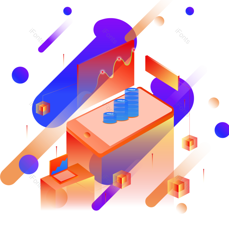 金融图片,插画元素,卡通小人PNG,渐变免抠素材