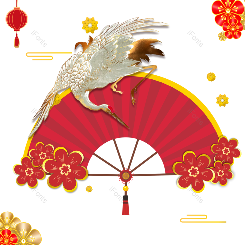 祥云图片,中国风元素,春节PNG,仙鹤免抠素材