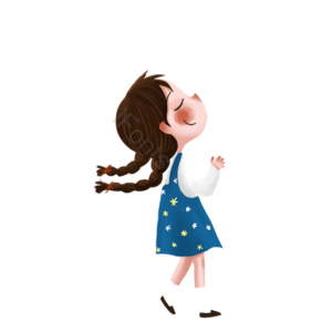 手绘 卡通 可爱的小女孩 女孩设计元素 元素